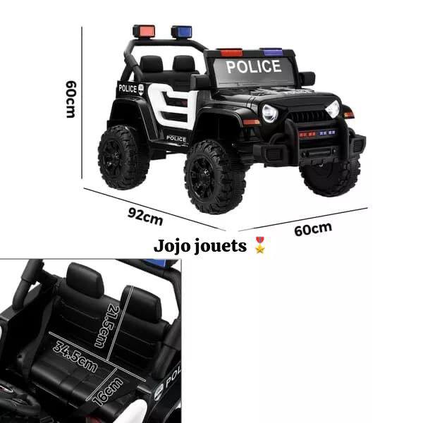 VOITURE JEEP POLICE 🔵🔴ELECTRIQUE 12V ⚡